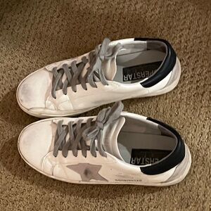 Golden Goose navy blue and regular white shoe